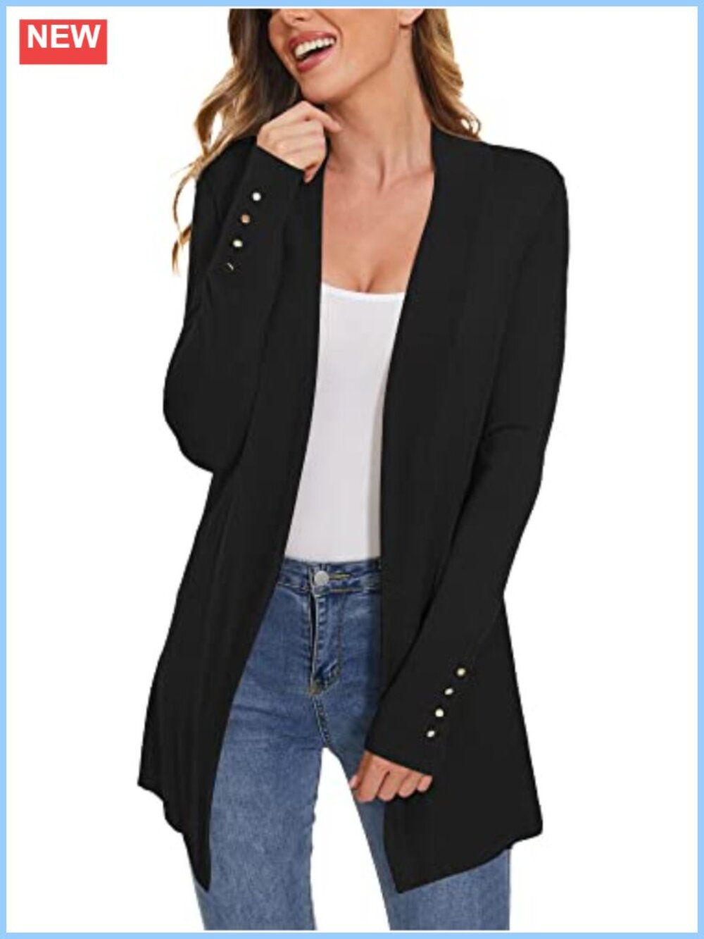 Open Front Long Cardigan Sweater Dressy Casual
